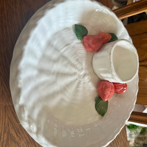 Vintage Signed Fruit & Dip Platter- Absolutely Stunning!Pls Read* small unseen